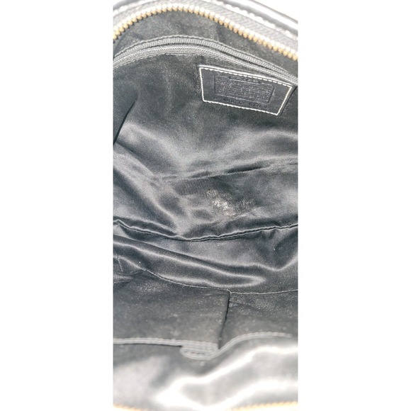 Coach Signature C Hobo Shoulder Bag Black Monogram Leather Trim Zip Top Hobo U2K - Picture 8 of 8